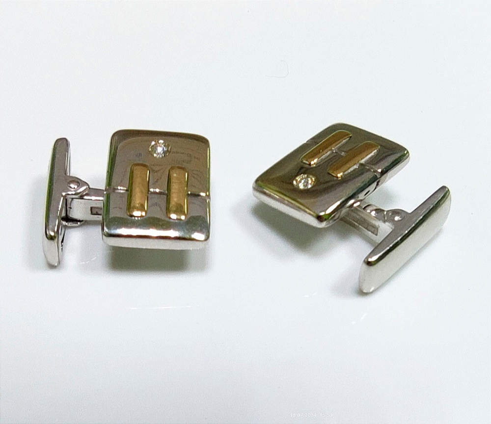 Запонки Эстерелла золото 585, бриллианты