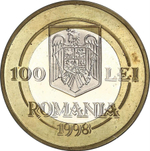 РУМЫНИЯ, 1998, 100 LEY [ПРОБНАЯ МОНЕТА] [БИМЕТАЛЛ]