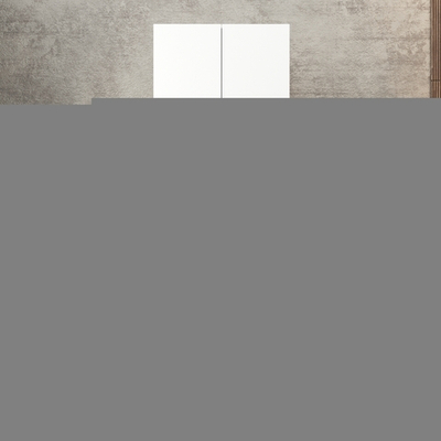 Шкаф Агератум МДФ двухсекционный с антресолью в белой эмали - Белый Фасадный 0101  120*60*240