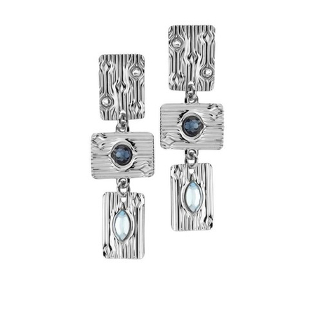 Серьги Boccadamo Egiza Silver Blue XOR479 BL/S с кристаллами Swarovski