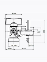 Bugatti Кран угловой 1/2 х 3/4 матовый с отражателем