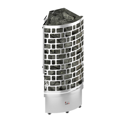 SAWO Электрическая печь Aries напольная угловая, 4,5 кВт, нерж. сталь, артикул ARI3-45NS-CNR-P, выносной пульт (пульт и блок мощности докупаются отдельно)