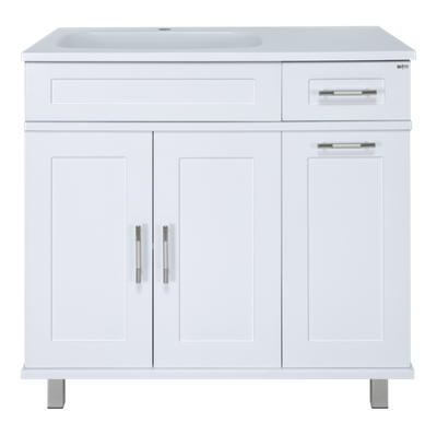 Тумба под раковину Misty Купер 90 с бельевой корзиной левая