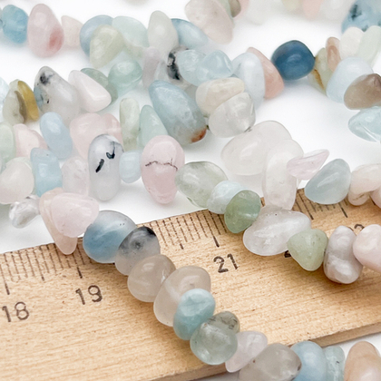 Берилл бусины, крошка 4-8 мм, цена за нить 38 см