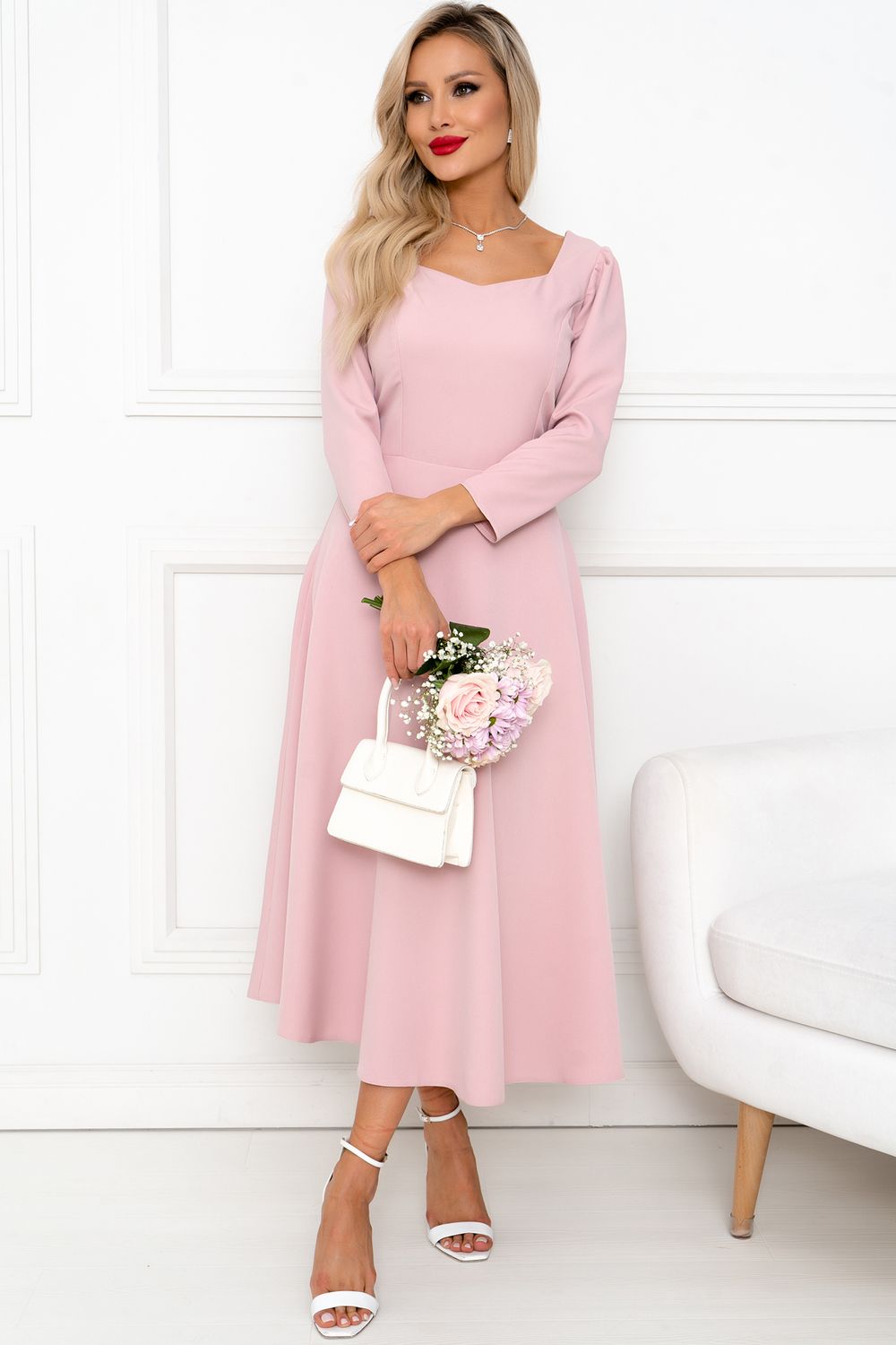 Платье Торжество (пудровый) Р11-1201/3 Nikol