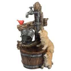 Садовый фонтан GREEN APPLE GANF-06 декоративный уличный светодиодный с подсветкой Друзья 76 см | Фонтаны Green Apple