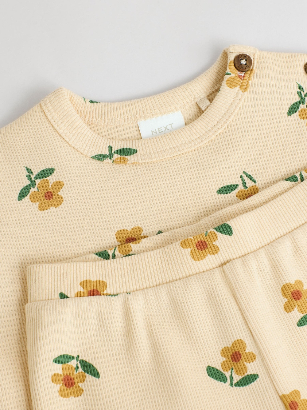 Лонгслив и брюки в комплекте для малышей Next E66-457, Светло-желтый