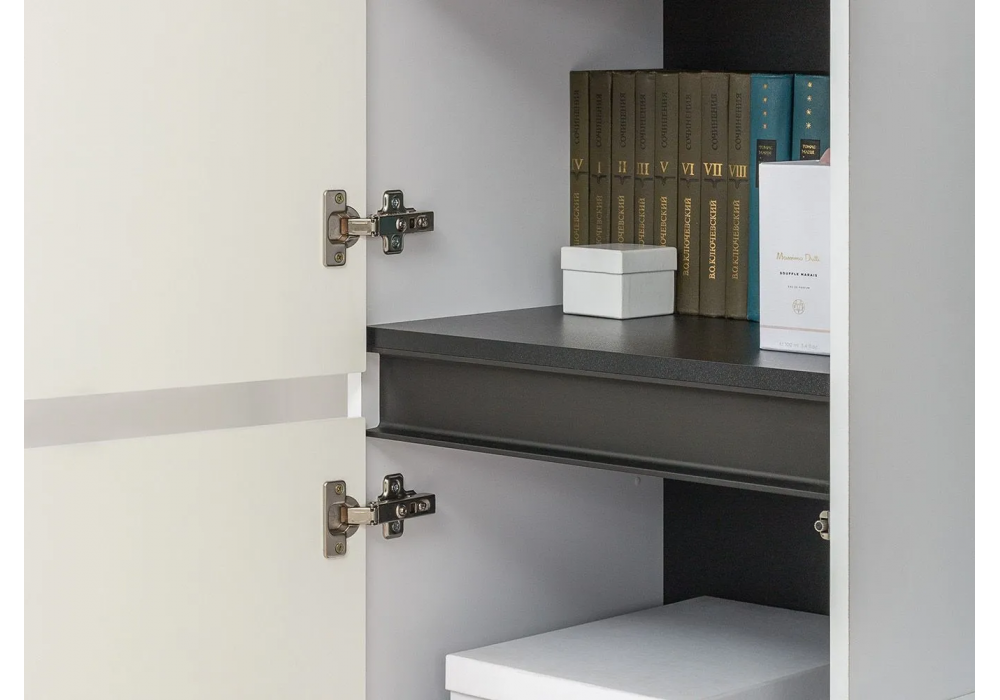 Шкаф Сейдиль белый премиум / черный / белый глянец