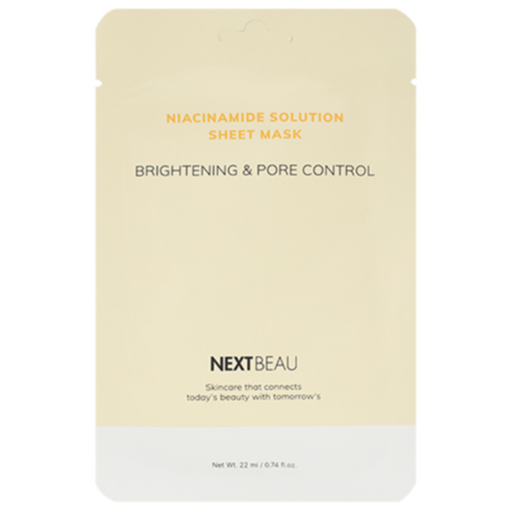 NEXTBEAU Маска тканевая с ниацинамидом - niacinamide solution brightening &amp; pore control, 22мл