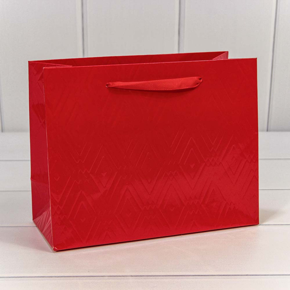 Пакет подарочный 23х18х10см Премиум "Элегант" (Красный)