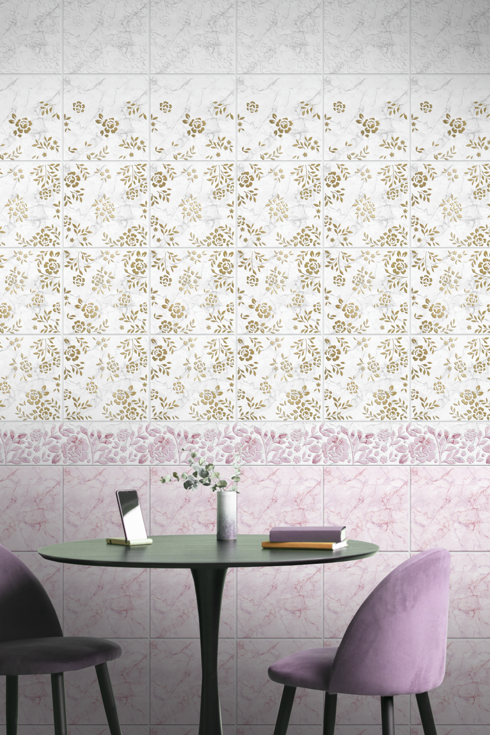 Панель ПВХ фотопечать с глиттером Регина Золото 2700х250мм