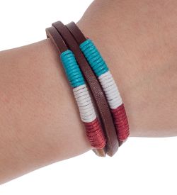 Y-BKB046 Браслет цветной нат.кожа