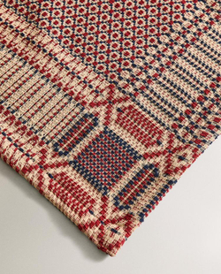 ZARA HOME ХЛОПКОВАЯ СКАТЕРТЬ С КОНТРАСТНЫМ УЗОРОМ, КРАСНЫЙ