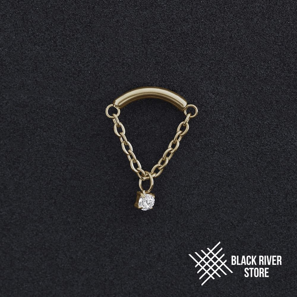 Pendant Luna Chain Crystal PVD Yellow