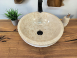 Раковина из мрамора Bowl Cream Dotted BM-65736 40х40х17 из натурального камня