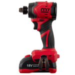 Аккумуляторный шуруповерт, ударный, 18 В, 4 предмета, кейс MIGHTY SEVEN DS-203S