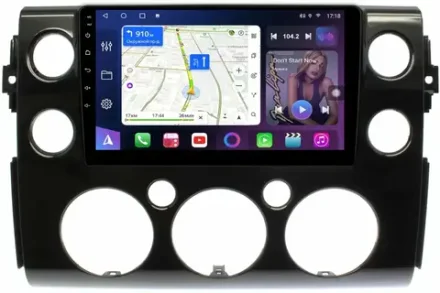 Магнитола для Toyota FJ Cruiser 2005-2022 (рамка черная) - FarCar 3246M монитор 9" QLED на Android 13, 8 ядер (TS18), CarPlay, 4G SIM-слот