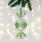 Елочная игрушка «Сладкая конфетка» 6,3*6,3*15 см, Салатовый
