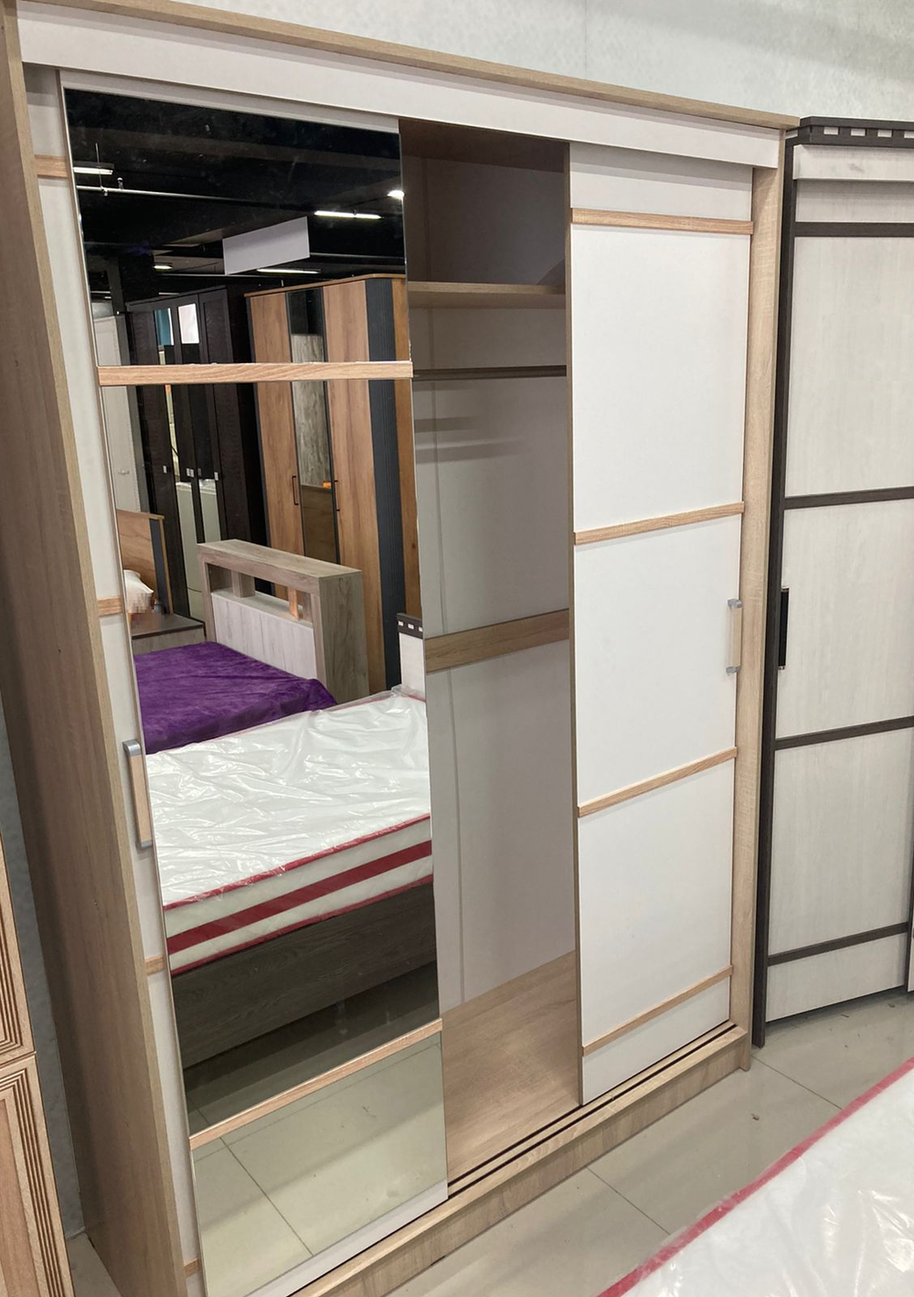 Шкаф-купе Сакура дуб сонома/белый  1500