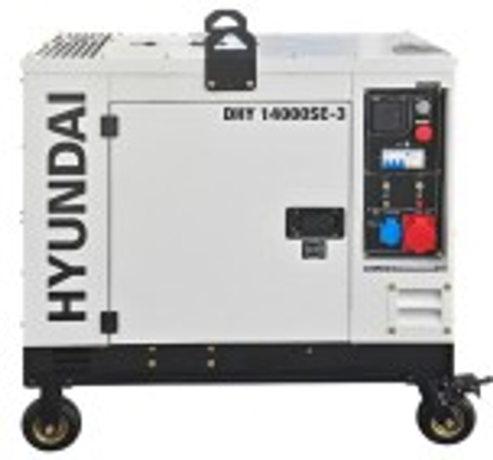 Электростанция дизельная с воздушным охлаждением HYUNDAI DHY 14000SE-3 в кожухе