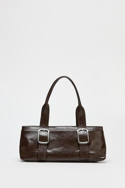 ZARA СУМКА С ПРЯЖКОЙ, КОРИЧНЕВЫЙ