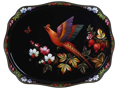 Жостовский поднос декоративный, размер 60х47 см (A31), металлический