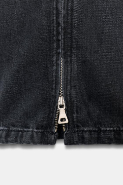 ZARA ДЖИНСЫ ZW COLLECTION WIDE LEG СО СРЕДНЕЙ ПОСАДКОЙ И МОЛНИЯМИ, ЧЕРНЫЙ