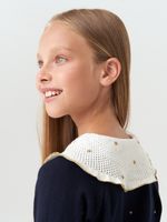 Джемпер для девочки с длинным рукавом AT977-1 синий-золотистый