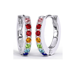 Детские серьги для ушей Multicolor Crystal Hoop Biojoux BJT725