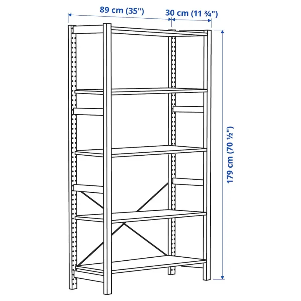 Стеллаж - IKEA IVAR, 89х30х179 см, сосна, ИВАР ИКЕА