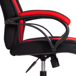 Кресло PILOT (24) флок/ткань, черный/черный/красный, 35/TW-08/TW-11