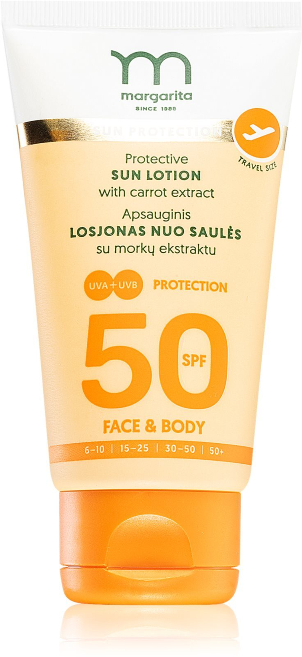 Margarita Protective - защитный солнцезащитный лосьон для тела и лица /  SPF 50 50  ml  / GTIN 4770001336403