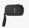 Мини-сумка Saint Laurent Lou из стеганой кожи Grain De Poudre с тиснением, чёрный