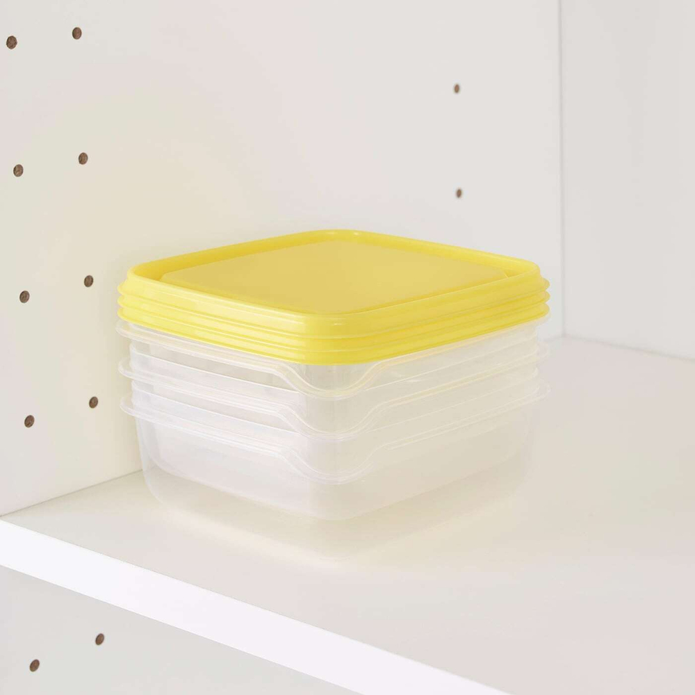 IKEA PRUTA  (ИКЕА ПРУТА)  -  Контейнер для пищевых продуктов, прозрачный/желтый, 0,6 л