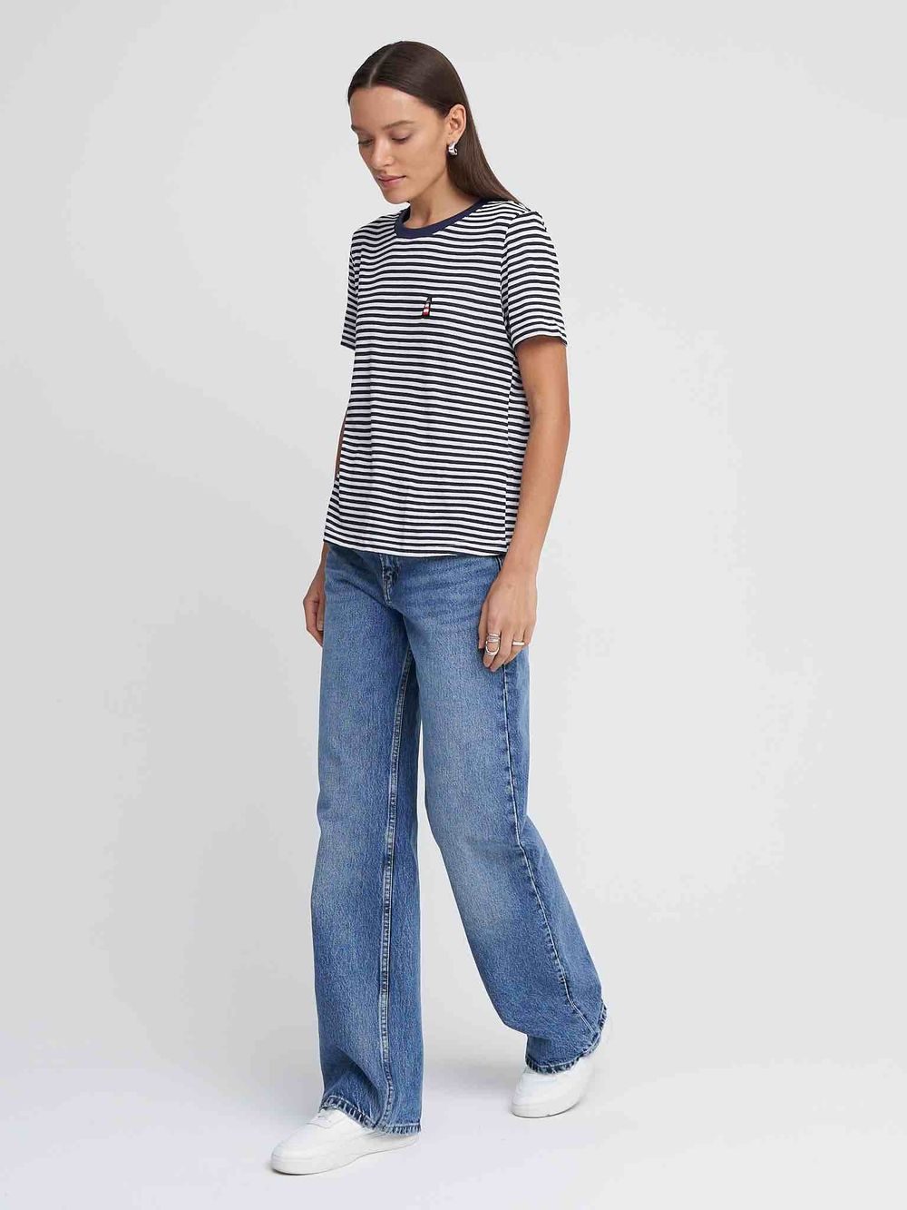 Футболка Kefirmaykifer В Полоску бело-синяя