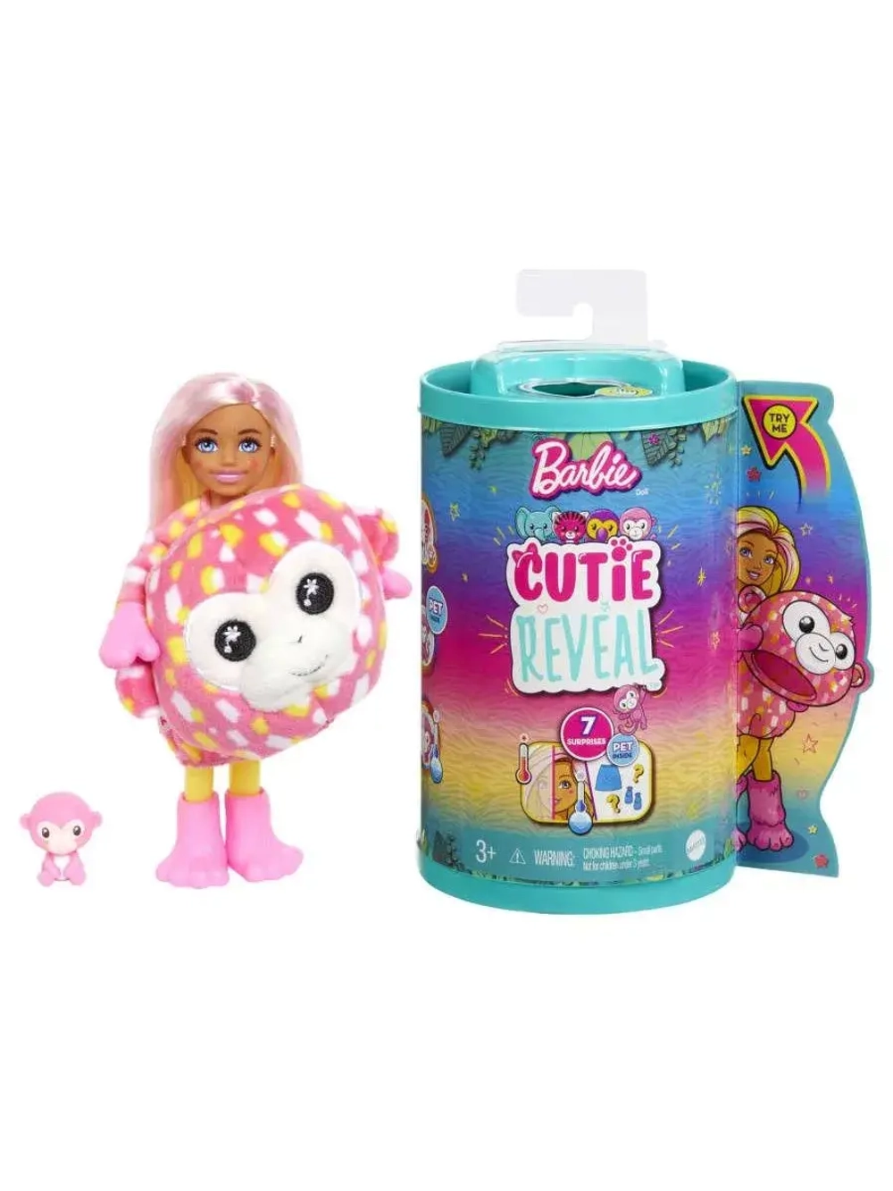 Кукла Барби Cutie Reveal Mini Обезьянка HKR14 челси
