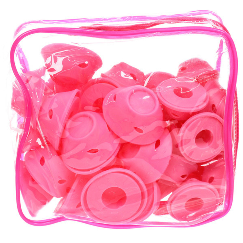 Бигуди силиконовые 40шт в косметичке «KUDRI», цвет розовый, два размера 2*5 и 1,5*3,9см