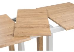 Стол на тумбе Санса 120(160)х80х76 дуб монтана / белая шагрень