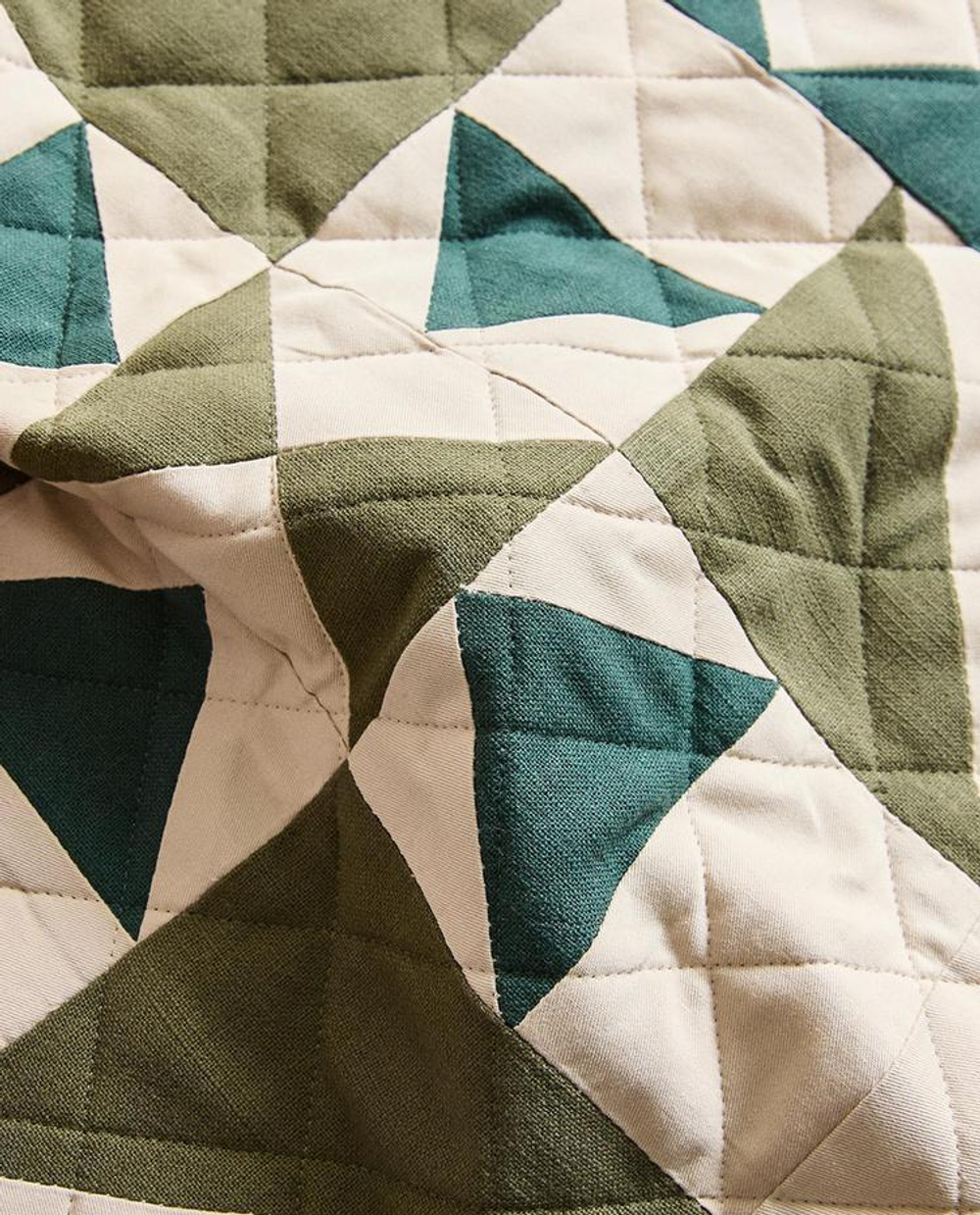 ZARA HOME СЕРВИРОВОЧНАЯ САЛФЕТКА В СТИЛЕ ПЭЧВОРК, ЗЕЛЕНЫЙ