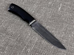 Нож "Скандинав", дамасская сталь, рукоять черный граб мореный