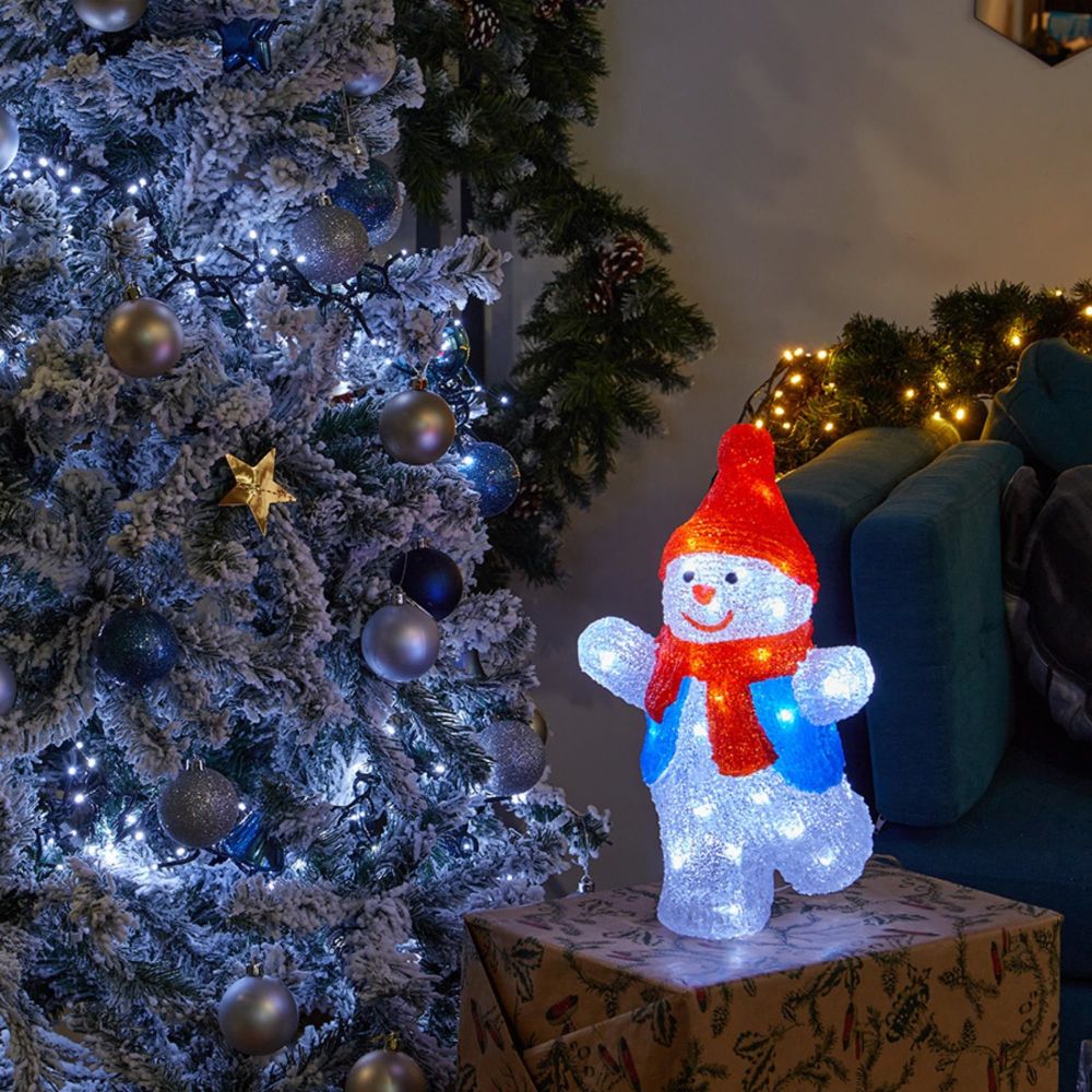 ULD-M2234-040-STA WHITE IP20 SNOWMAN-2 Фигура светодиодная Снеговик-2. 30x35см. 40 светодиодов. Белый свет. Провод прозрачный. TM Uniel