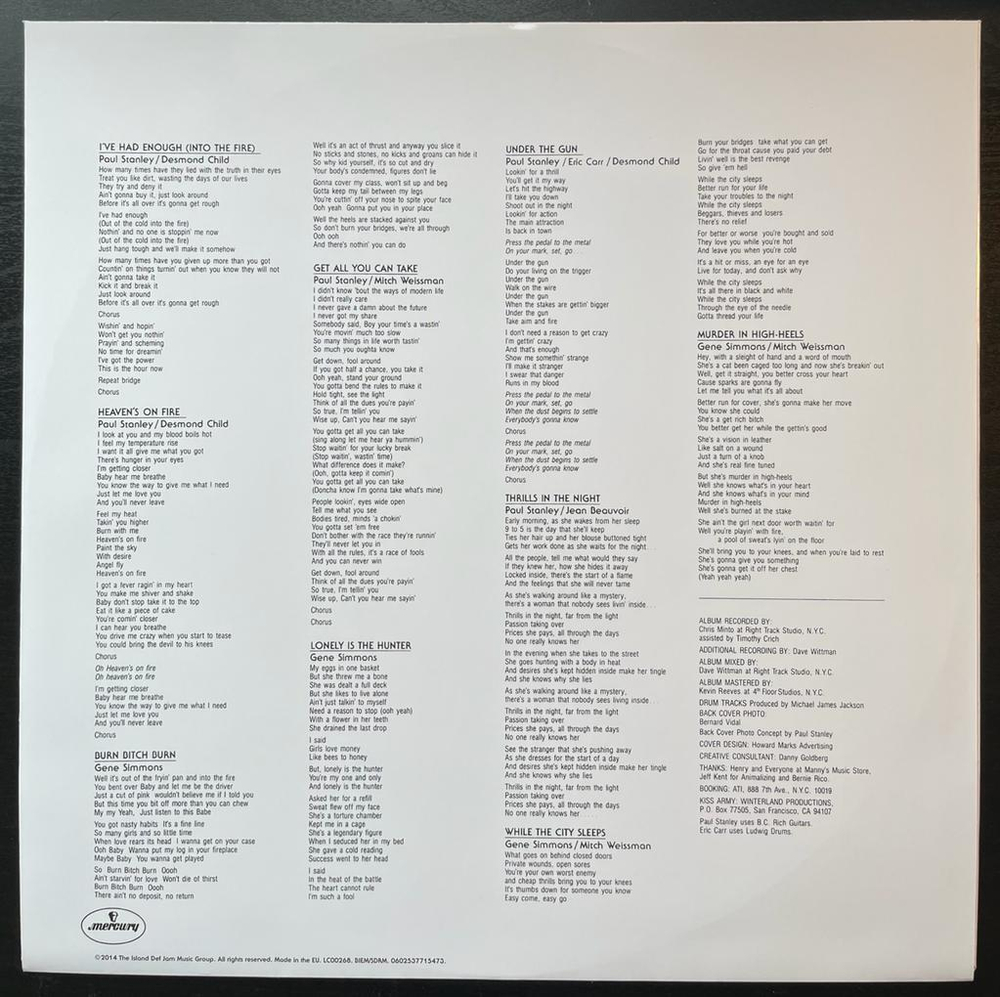 Kiss- Animalize (Европа 2014г.)