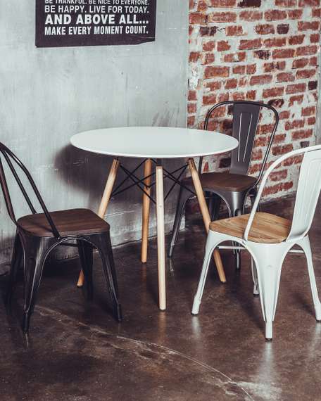Стул TOLIX WOOD черный патина золото
