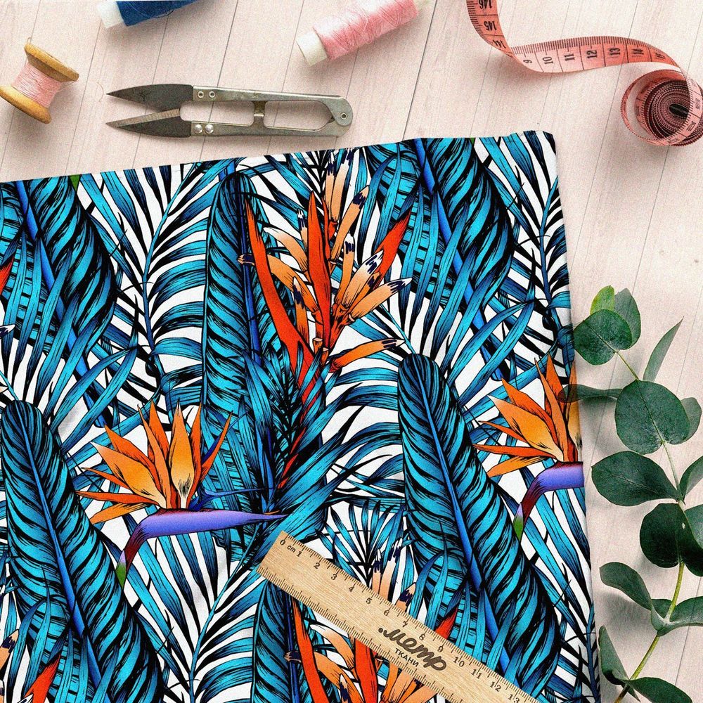 Ткань ниагара живописные листья