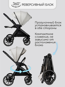 Детская коляска AmaroBaby Motus V2 2 в 1 белый