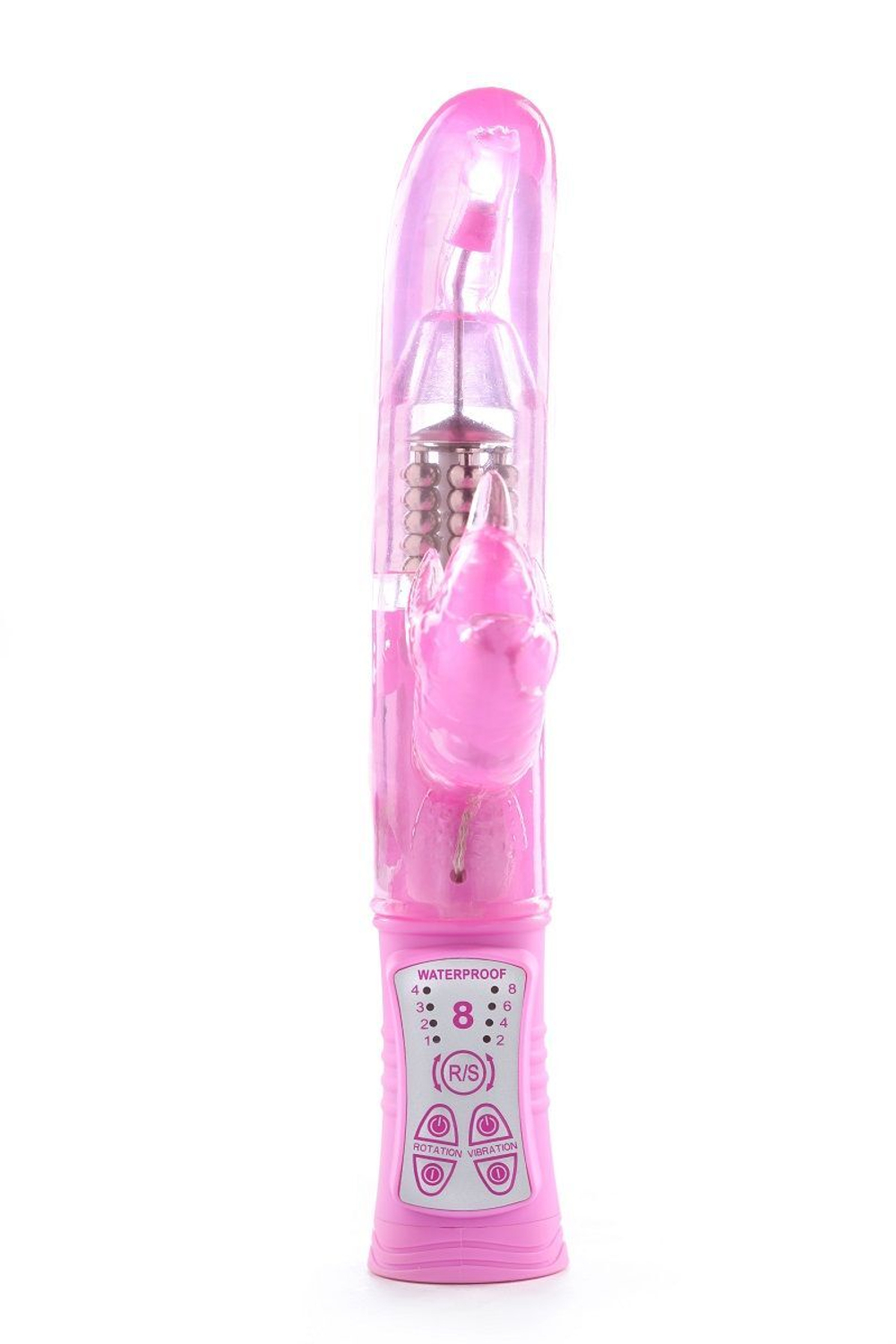 Розовый вибромассажёр для стимуляции G-точки и клитора THE DONATELLA JELLY G (Цвет: розовый)