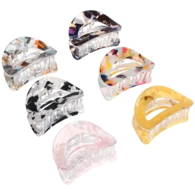 Заколка - краб для волос «AKS-EMPIRE», трапеция, цвет микс 6 цветов, 4,5*3см