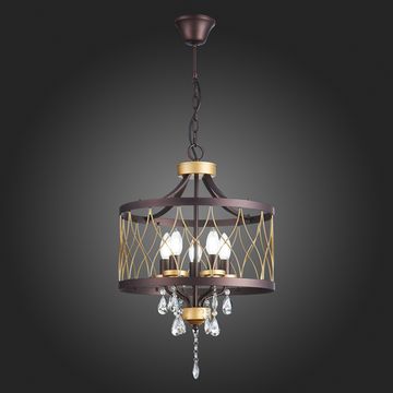 SL789.423.05 Люстра подвесная ST-Luce Темный кофе, Золото/Темный кофе, Золото, Прозрачный E14 5*60W GRASSО
