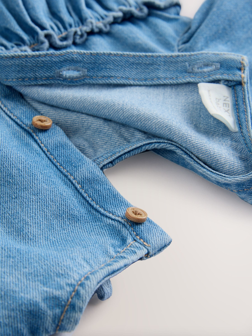 Платье-песочник и колготки в комплекте для девочек Next AN7-954, Синий, Молочный