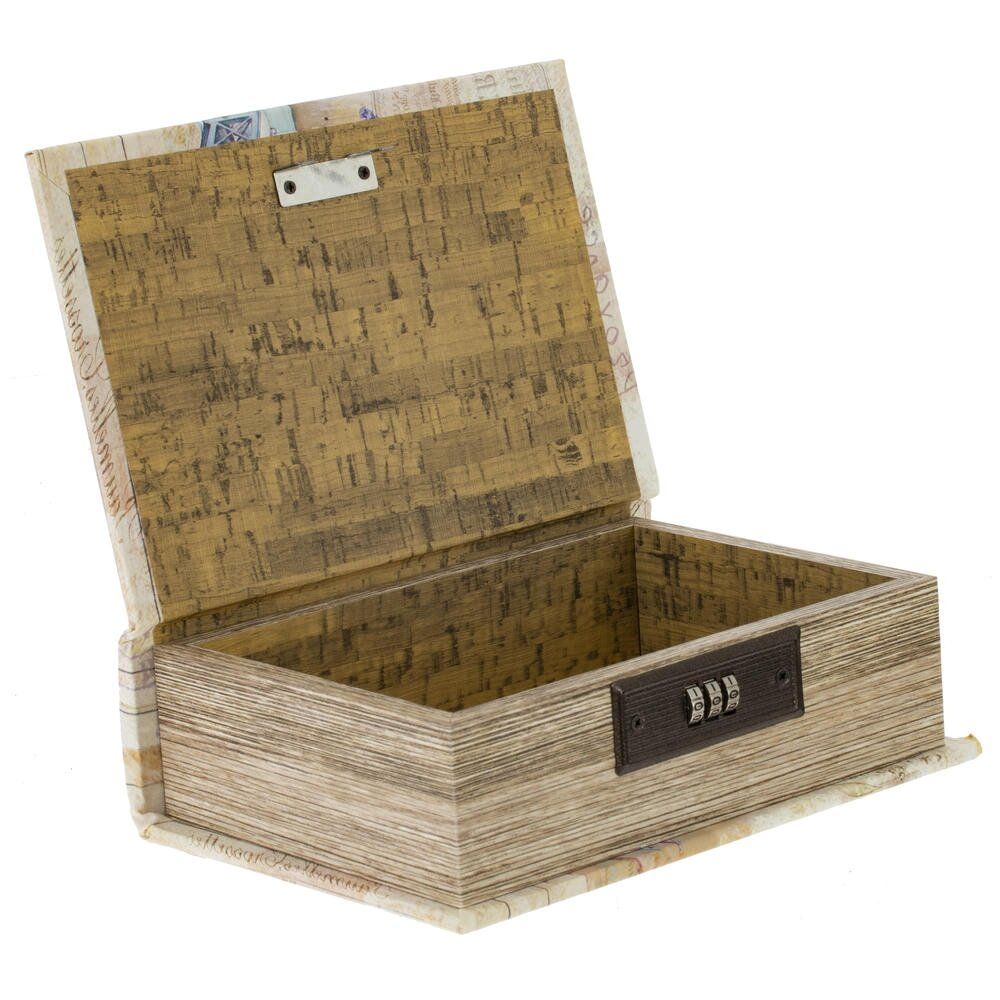 GAEM Шкатулка-книга с кодовым замком, L16 W6,5 H22 см